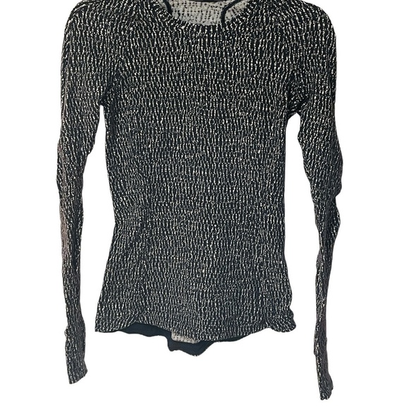 LULULEMON Runderful Long Sleeve RULU Knotted Jacquard Black White NWOT SZ 4 - Picture 10 of 16